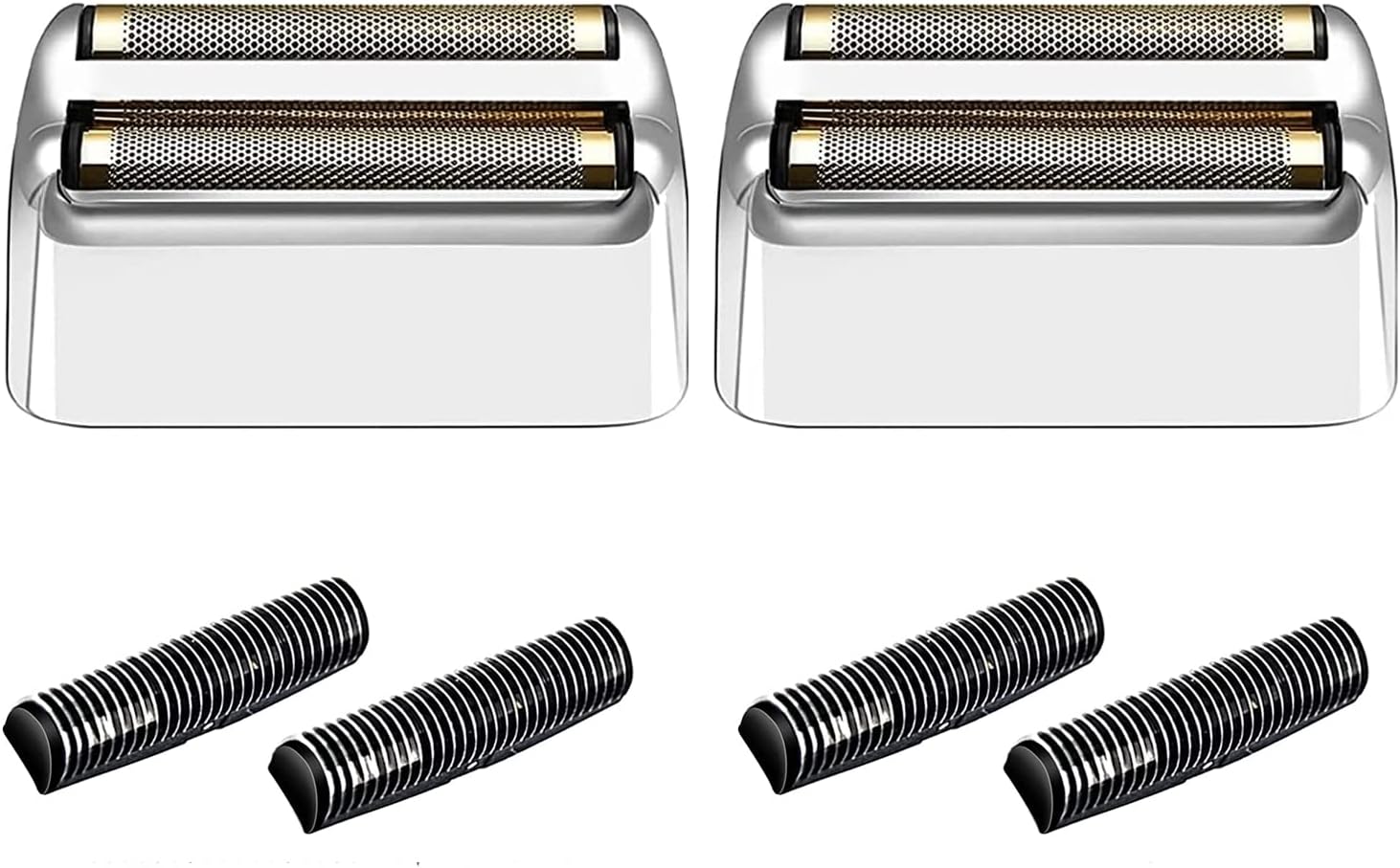 Shaver Replacement Foil and Cutters compatible with BaBylissPRO Barberology Double FXFS2 (2PC Silver)