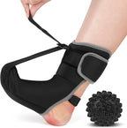 Plantar Fasciitis Night Splint Sock with Massage Ball for Tension Relief, Alleviate Pain from Plantar Fasciitis, Arch Pain, Heel Spur, Foot-drop and Achilles Tendonitis, Soft and Comfortable Foot Brace for Men and Women, Medium-Black