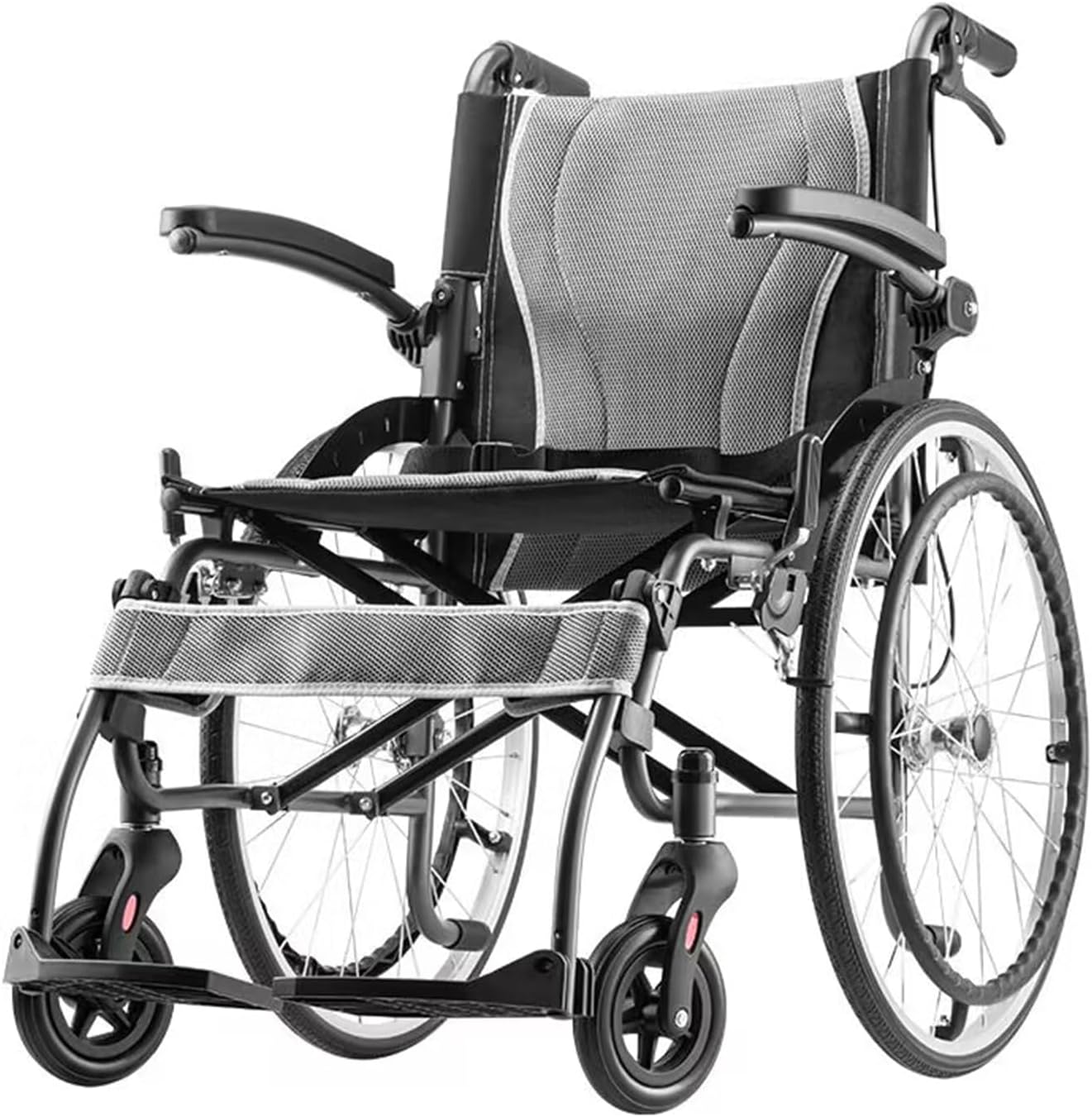 Aluminum Multifunctional Manual Wheelchair, Wheelchairs for Adults with Anti-tippers,Wheelchairs Folding Folding Manual Wheelchair,Transport Wheelchair (61.5 * 96.5 * 89cm/24.2 * 38 * 35in)