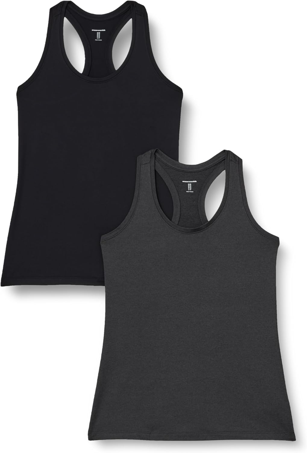 Amazon Essentials Women's Active Quick Dry Tech Stretch Racerback Scoop Neck Tank Top, Multipacks