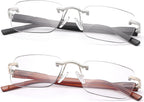 2 Pairs Transition Reading Glasses Photochromic Sunglasses UV Protection Sun Readers Anti Blue Light for Men Women