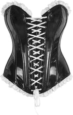 Daisy corsets Women's Daisy Corsets Womens Patent Pvc Vinyl Steel Boned Overbust Corset Waist Cincher Bustier Top