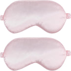 2 Pcs Satin Sleep Mask, Pink Silk Eye Mask for Sleeping Breathable Blindfold with Elastic Strap Soft Eye Cover for Women Men Travel Nap