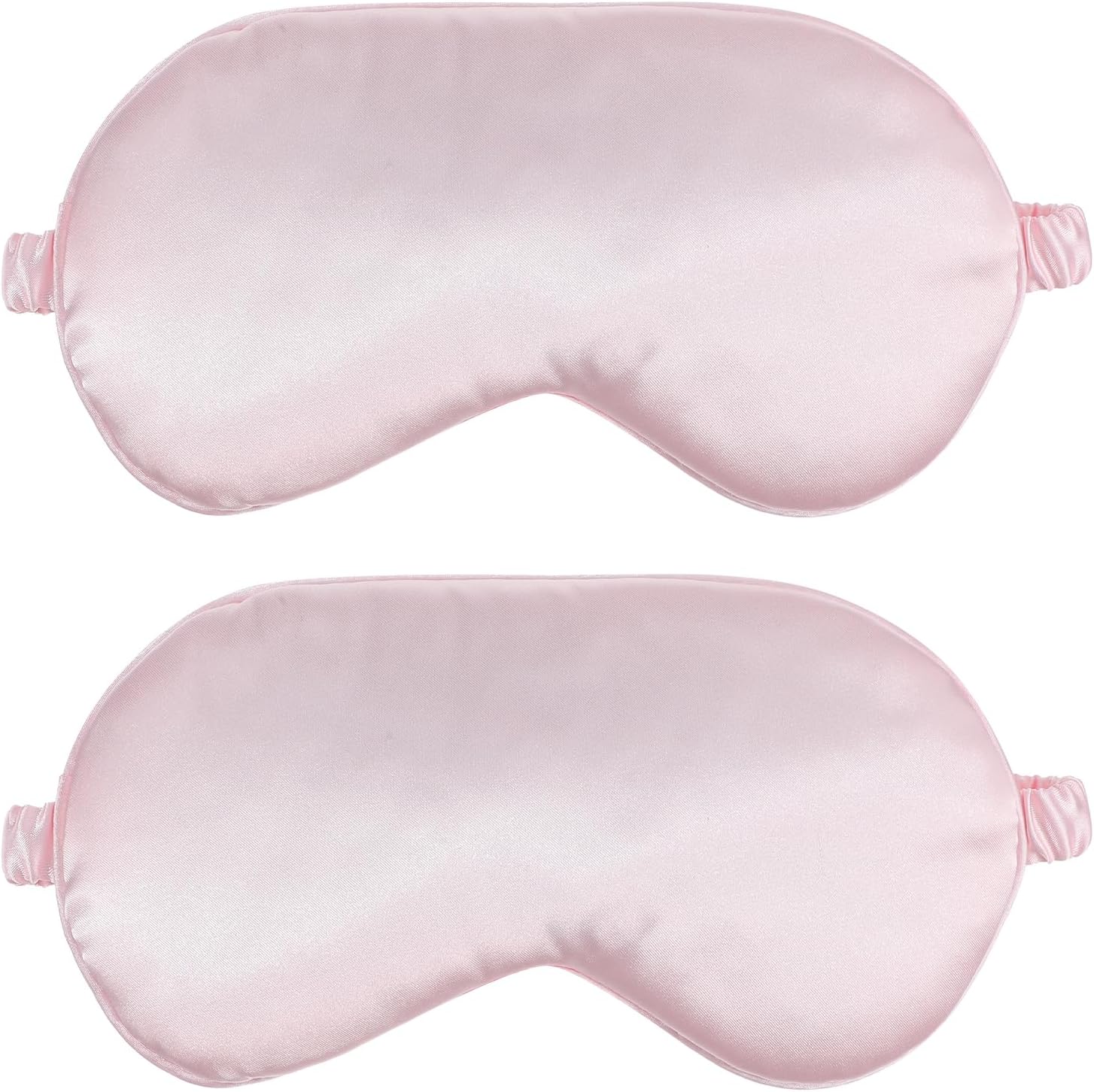 2 Pcs Satin Sleep Mask, Pink Silk Eye Mask for Sleeping Breathable Blindfold with Elastic Strap Soft Eye Cover for Women Men Travel Nap