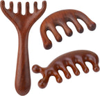 3 Pcs Wooden Head Scalp Massager Comb, Head Massage Tool for Relaxation Hair Gua Sha Comb for Mother,Gaughter,Wife