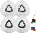 4 Pack Microfiber mop Head Replacements, Compatible with O-Ceda Easywring Single-Bucket Cleaning System, Powerful Stain Removal, Machine Washable, Easy to Replace