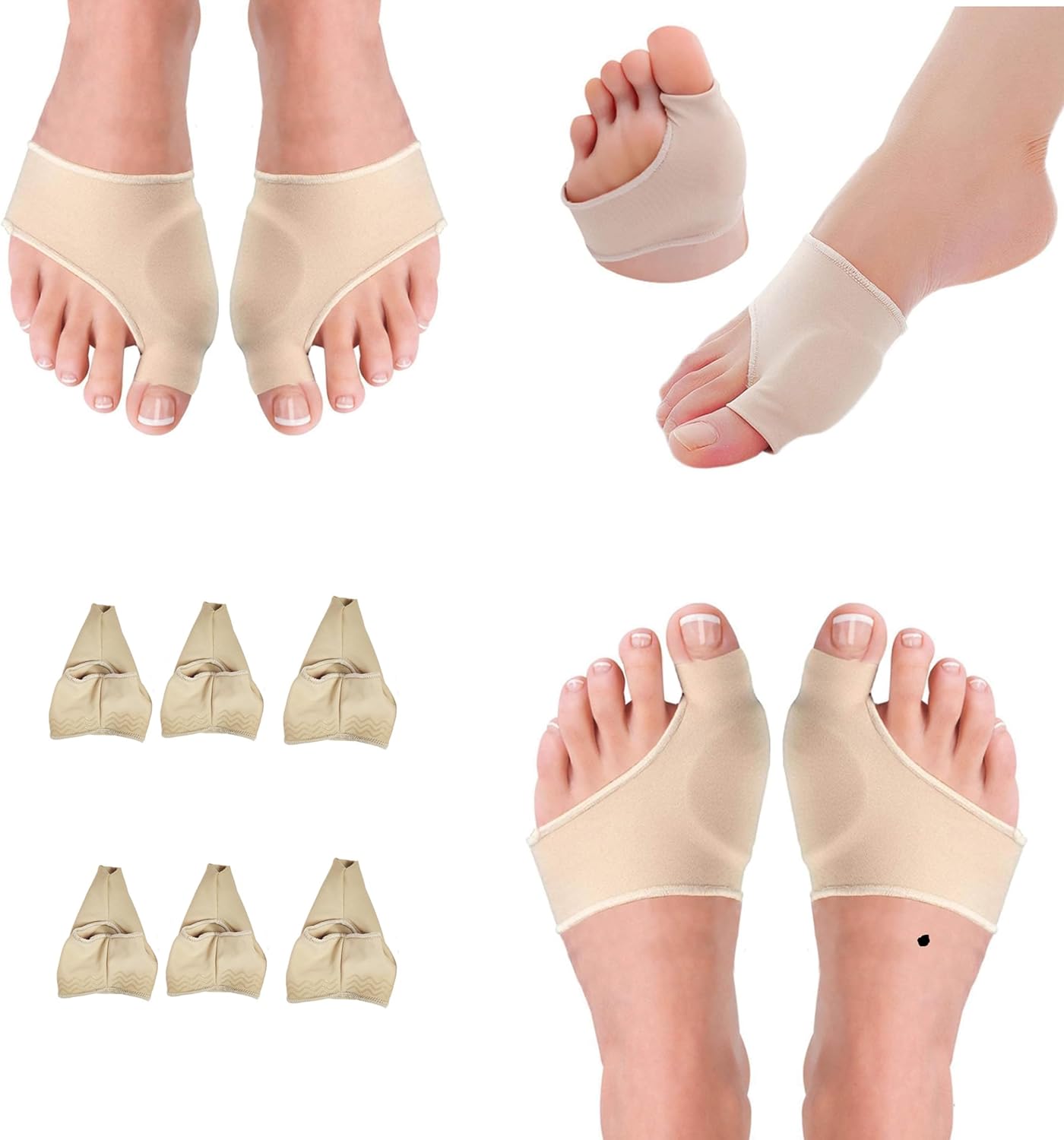 6 pack Orthopedic Bunion Splints & Corrector Pads | Gel Bunion Cushions for Women Big Toe Relief | Comfortable Bunion Socks & Pads | Effective Treatmedy Bunion Fix for Daily Wear
