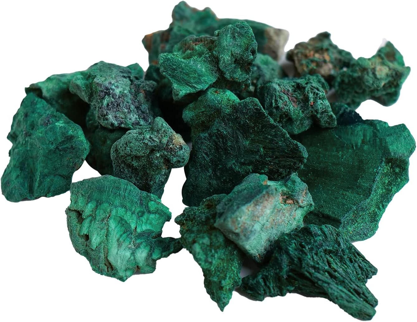 Apengshi Healing Crystals Natural Malachite Raw Stone 0.25lb Irregular Shape Repair Reiki Gems Protection Wicca Meditation Yoga Outdoor Indoor Home Decoration Say Fish Tank Fountain Jewelry Design