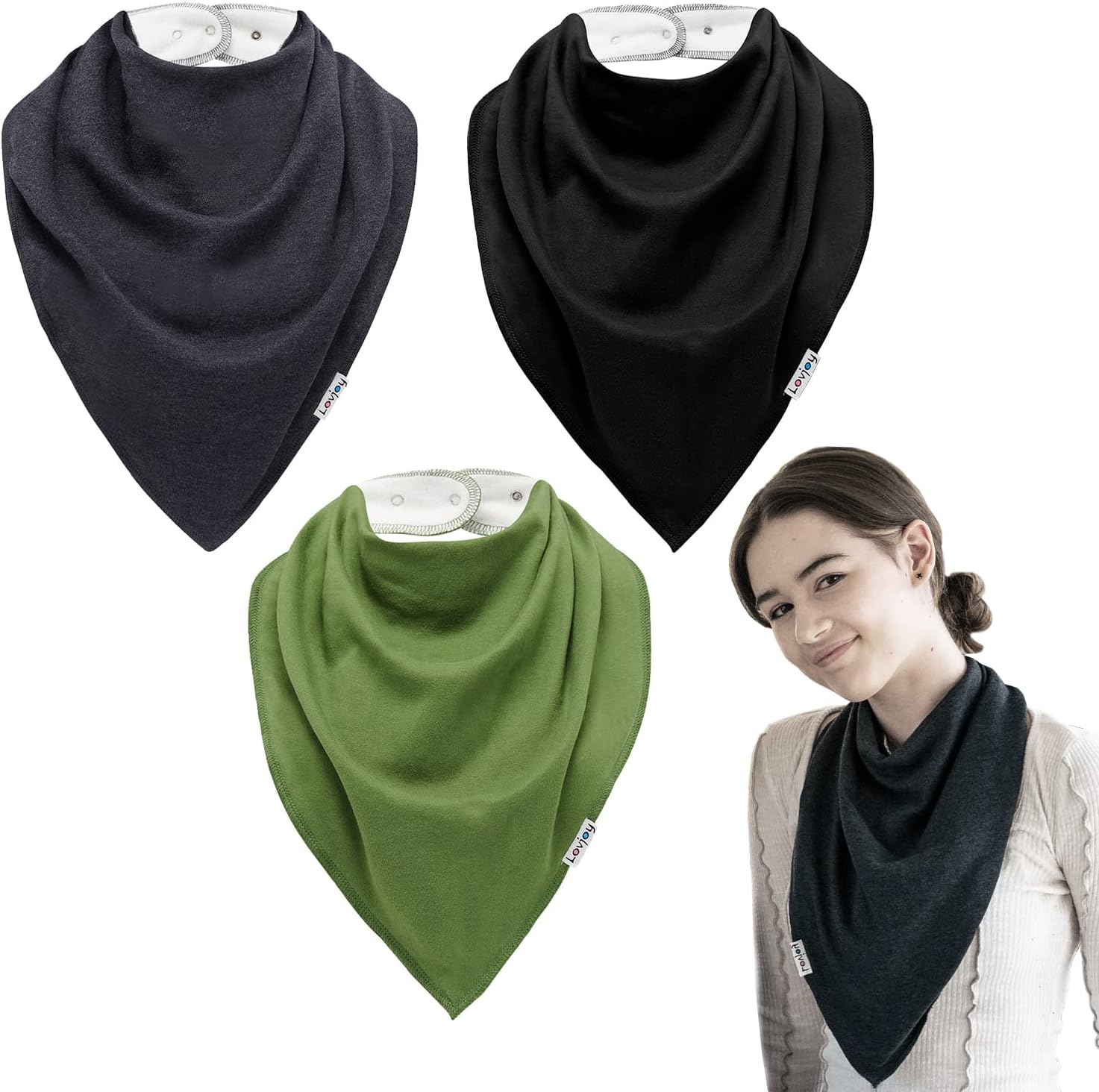 Lovjoy Extra Large Bandana bibs For Adults/Special Needs Bibs to fit Kids, Teens & Adults