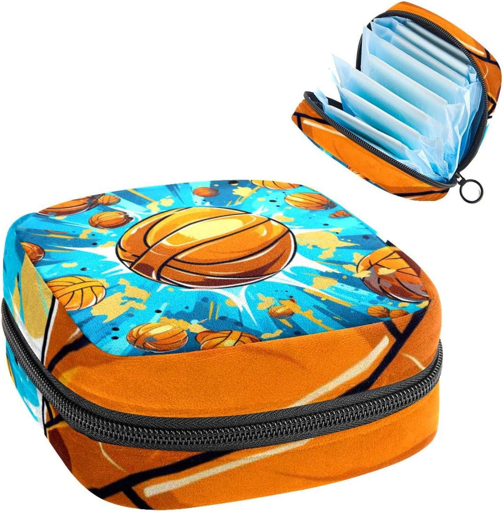 Tampons Collect Bags for Women Girls, Sanitary Napkin Storage Disposal Pouch, Lightweight Menstrual Cup Bag Basketball