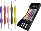 Artman Instruments Silicone Handle Dental Composite Filling Instruments Kit with Cassette Holder 5pcs Composite Restoration Tools