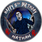 7.5 Inch Edible Cake Topper – Michael Horror Myer Themed Birthday Party Collection of Edible Cake Decorations round