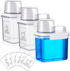Tatuo 3 Pack Laundry Detergent Dispenser 37 oz Clear Liquid Container with 6 Removable Labels, Fabric Softener Pet Plastic Detergent Dispenser for Laundry Room Organization and Storage