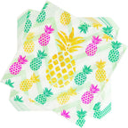 100 Count Disposable Paper Party Napkins 2 Ply Pineapple Print Decorative Beverage Guest Luncheon Dinner Cocktail Napkins for Theme Party Birthday Wedding, 6.5X6.5 Inches Folded