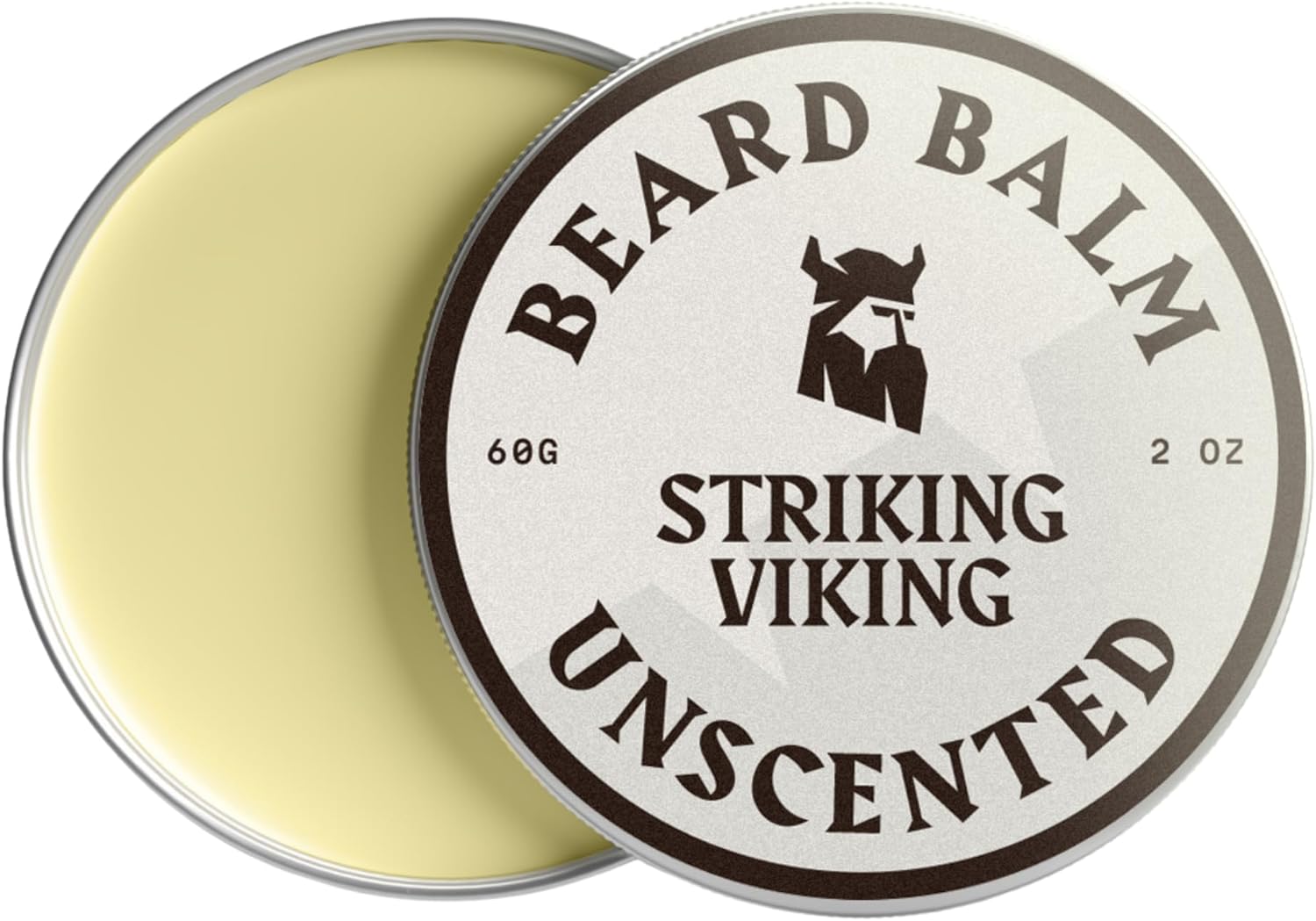 Striking Viking Beard Balm for Men - Unscented, 2 Ounces - Fragrance Free Care & Styling - Travel-Sized Beard Softener Balm with Aegan & Jojoba Oils