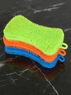 3 Pcs Silicone Dish Scrubber, Multi-Purpose Sponge Dish Brushes, Reusable Sponge Brush for Kitchen Dishes Washing and Cleaning, Dry Fast