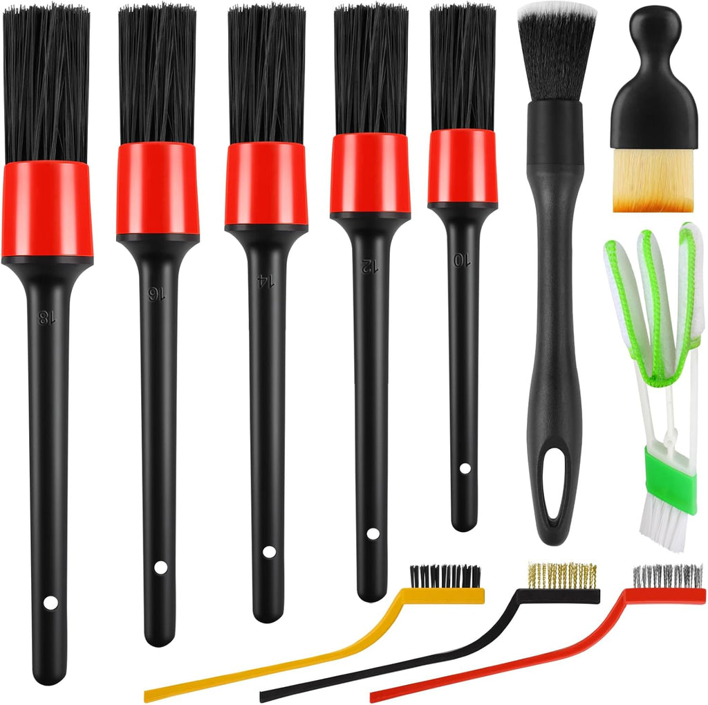 13PCS Car Detailing Brush Set, Car Detailing Brush Kit, Ultra No Soft Scratch Detailing Brush, Car Cleaning Brushes for Interior or Exterior - Professional Dusting Cleaning Supplies