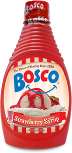 Bosco Strawberry Syrup, 22oz | Kosher for Passover | No High Fructose Corn Syrup | Great Breakfast and Dessert Topping
