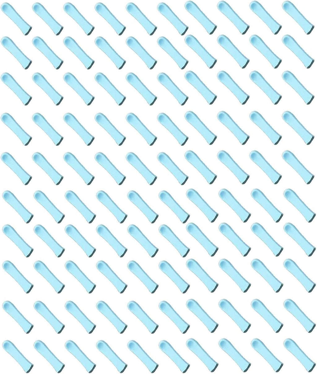 100 Pieces Ear Cleaner Tips, Ear Cleaner Replacement Tips, Silicone Ear Wax Removal Tool Cap for Ear Cleaner with Camera Blue