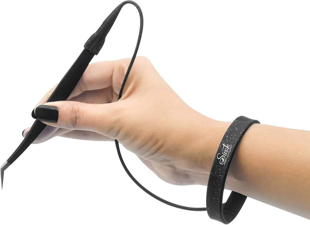 SIVOTE Lash Tweezers Holder Protector, Silicone Wristband, Tweezer Delighter, Lash Extension Supplies, Black