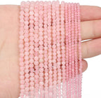 3mm 120pcs Natural Rose Quartz Stone Beads, Songxi Small Faceted Round Loose Gemstone Beads for Jewelry Making, DIY Art and Craft, Bracelet Beads for Necklace (1 Strand)