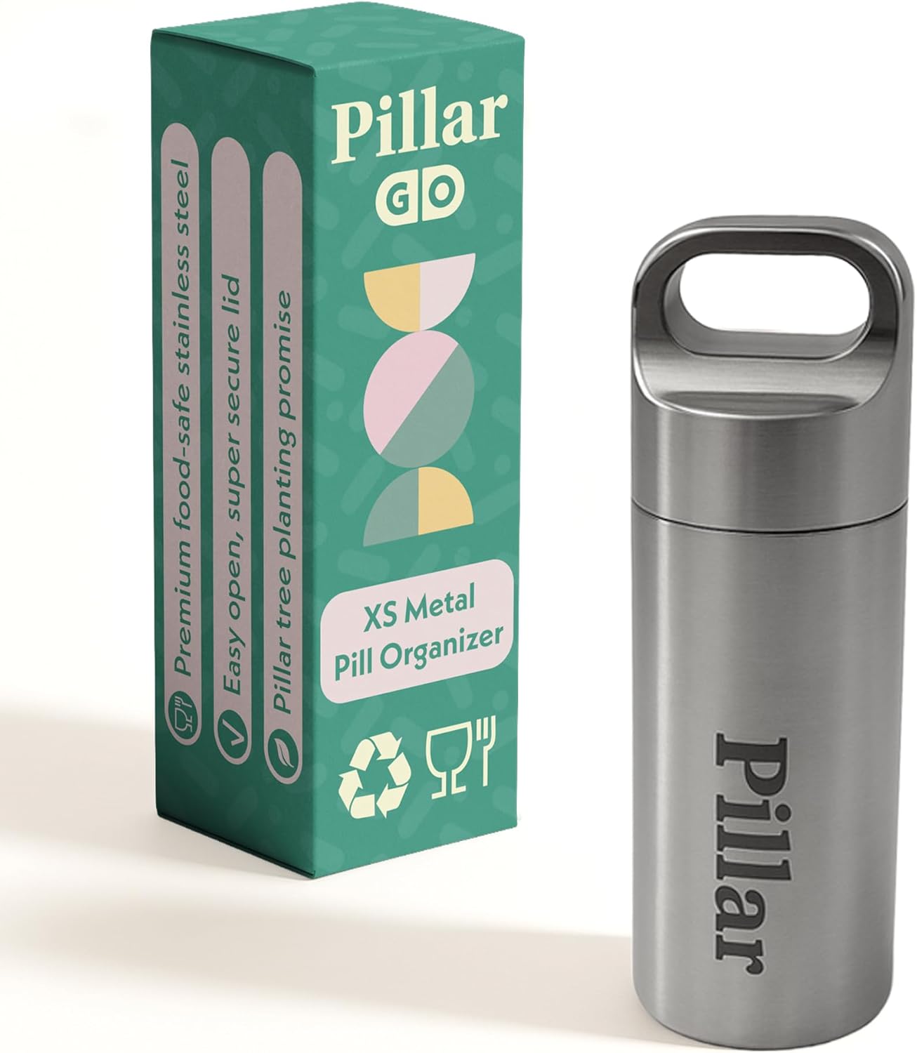 Pillar Go - Stainless Steel Pill Organizer