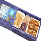 Ghasitaram Gifts Indian Sweets - Diwali Gifts Diwali Hamper Sweet Hampers - Nani's Spl Besan Barfi, Namkeen and Almonds Pouch Hamper