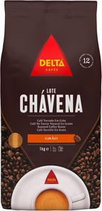Delta Cafés Lote Chávena 1kg/35.2oz Whole Bean Coffee – Arabica & Robusta Blend, Brazil & Guatemala Origins, Full-Bodied Espresso with Chocolate, Malt & Hazelnut Notes