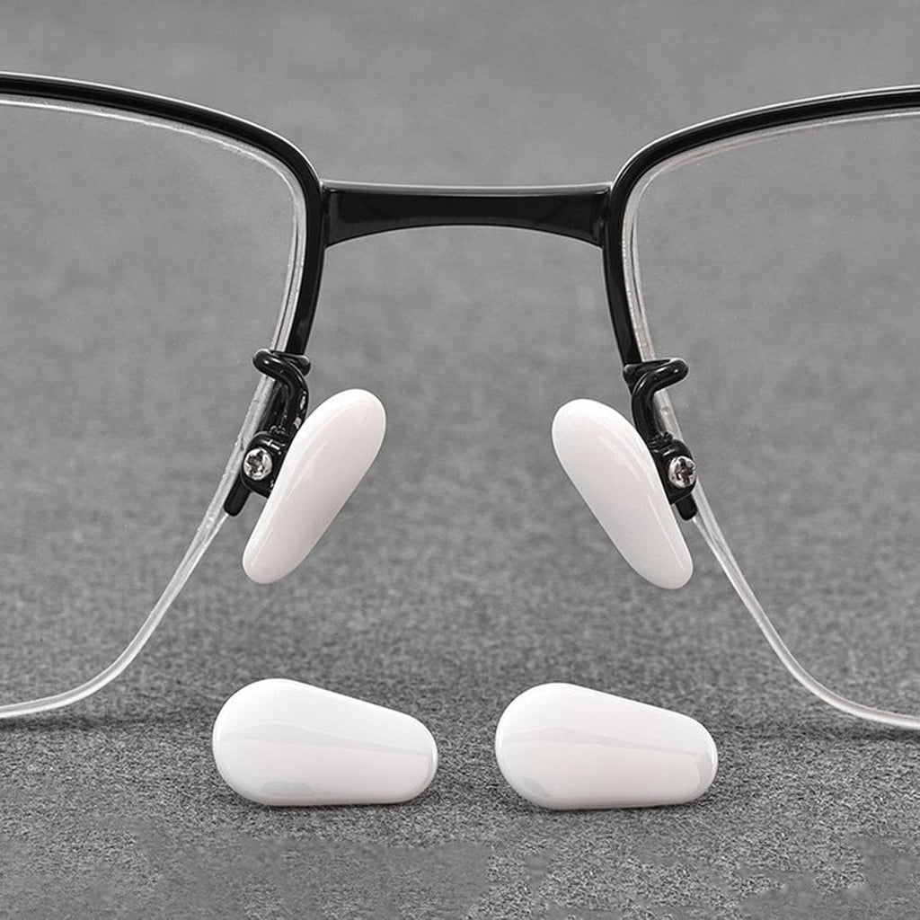 Ceramic Glasses Nose Pad, Anti-Slip Screw-in Nosepad, Durable Replacement Pieces Pads for Glasses Sunglasses(2Pairs,White)
