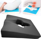 Gel Wheelchair Seat Cushion,Bed Sore Cushions for Butt,Gel Cushion for Pressure Relief,Donut Pillow for Tailbone Pain Relief,Coccyx,hemorrhoid Pillow,Cushion for Office Chair18 L x 15" W(Black)