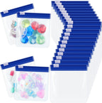 24 Pieces Pill Pouch Bags Zippered Set Reusable Translucent Medicine Organizer Sealing Travel Plastic Bags with Slide Lock for Storage(Dark Blue)