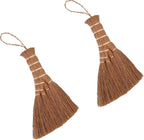 2PCS Small Whisk Broom, Mini Hand Held Straw Soft Broom Tea Tray Cleaning Brush Hand Sweeper Tea Set Accessories