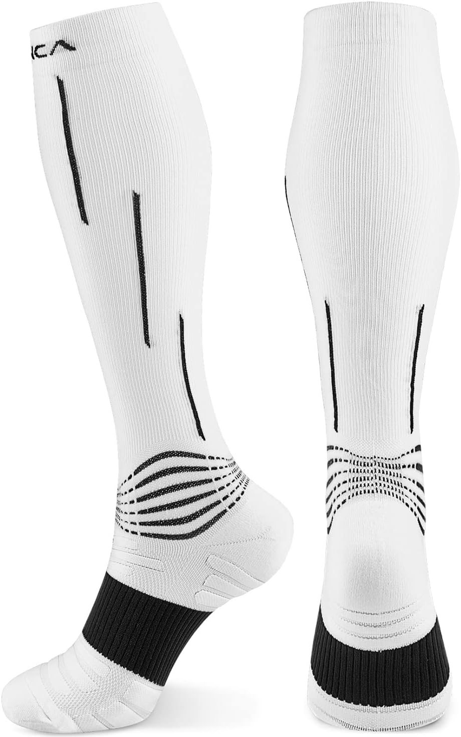NEENCA Compression Socks, Medical Athletic Calf Socks for Injury Recovery & Pain Relief, Sports Protection—1 Pair, 20-30 mmhg