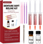 Denture Soft Reline Kit for Upper and Lower Dentures – Ideal for Loose, Ill-Fitting Dentures, Denture Reline Kit for Custom Fit, Long-Lasting Comfort and Stability