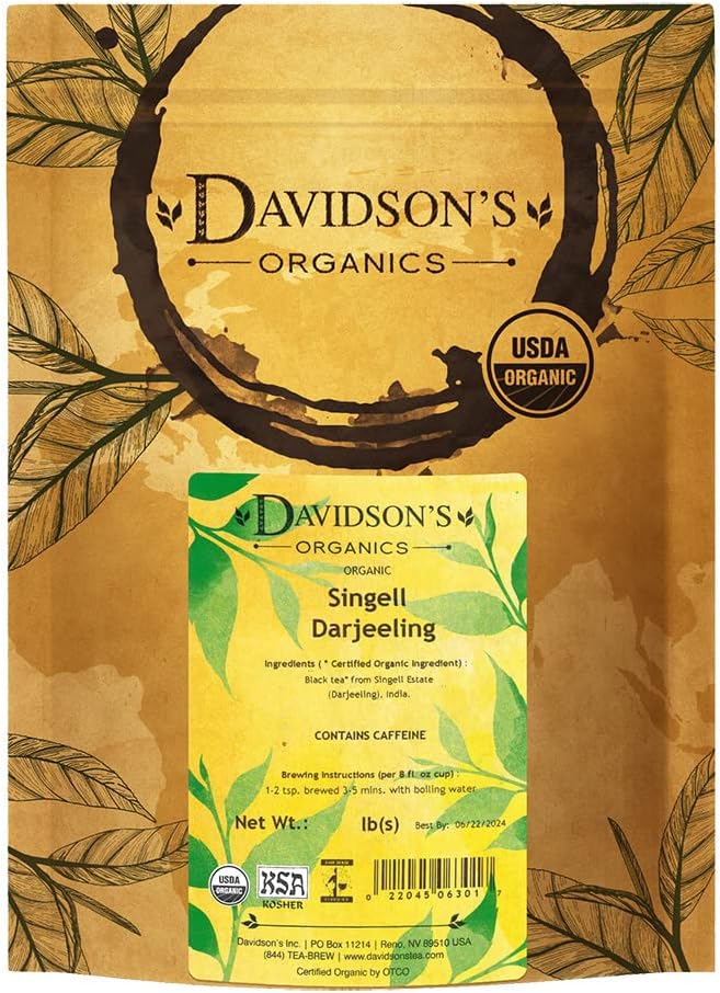 Davidson's Organics, Singell Darjeeling, Loose Leaf Tea, 16-Ounce Bag