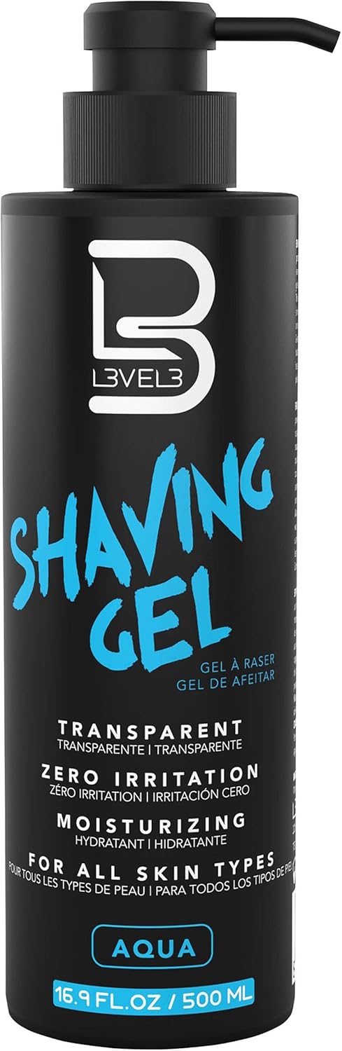 L3 Shaving Gel - Straight Razor Shave Gel - Non-Irritating - Refreshing Smell - No Hot Towel Necessary - Level Three Razor Gel (Aqua)