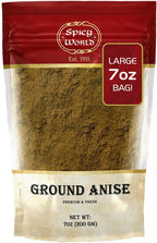 Spicy World Ground Anise Powder 7 Ounce - Anise Seeds Ground, Pure & Natural, Great for baking, cooking, and even tea