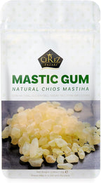 Cerez Pazari Natural Mastic Gum 0.88 oz (25g), Greek Chios Pure Resin, Sugarless Gum Made From Resin Of Mastiha Trees, Jaw Exerciser, Vegan, Non-GMO