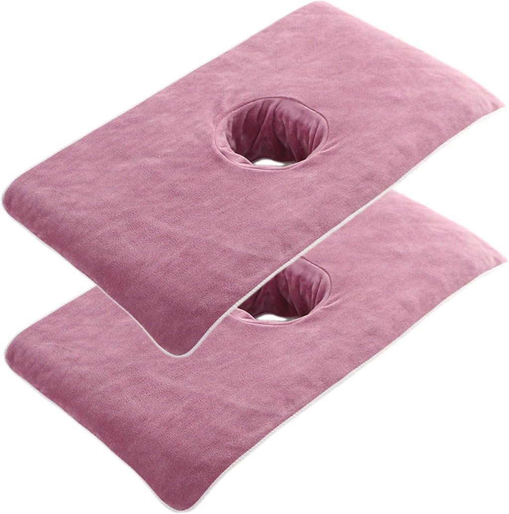Beauty Bed Cover Massage Table Cover Soft Microfiber Massage Bed Cover with Face Hole Spa Beauty Bed Cover Towel Reusable Washable Massage Bed Sheet, Purple