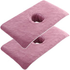 Beauty Bed Cover Massage Table Cover Soft Microfiber Massage Bed Cover with Face Hole Spa Beauty Bed Cover Towel Reusable Washable Massage Bed Sheet, Purple