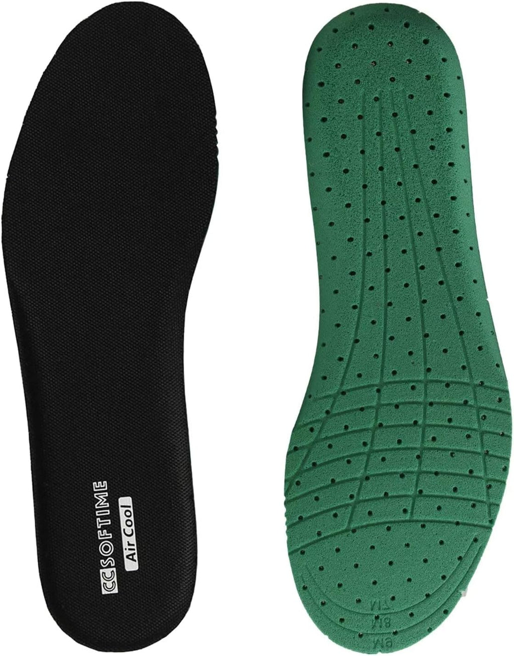 CCSOFTIME Insoles for Men and Women Replacement Shoe Inserts for Comfort Shock Absorption Breathable Shoe Liners for Running Walking, Hiking, Working, Trim to Fit Black W8-11/M6-9