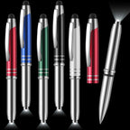 Chinco 5 Pieces Stylus Pen for Touchscreen Devices Multi-Function Capacitive Pen with LED Flashlight 3 in 1 Invisible Metallic Ink Tools with Light(Multicolor)