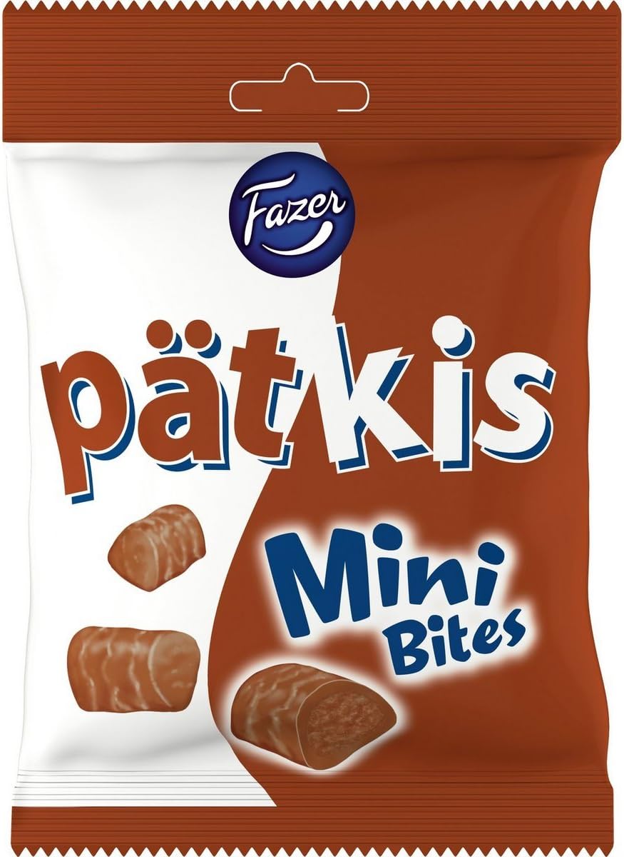Fazer Pätkis Mini Bites - Original - Finnish - Milk Chocolate Candies covered Mint Truffle - Bag 140g