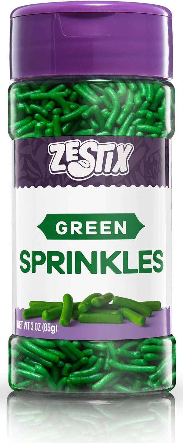 Green Sprinkles – 3 oz Bottle Green Jimmies for Decorating Cookies, Cupcakes & Cakes | Perfect Dessert Topping for Baking, Holidays & Golf-Themed Celebration