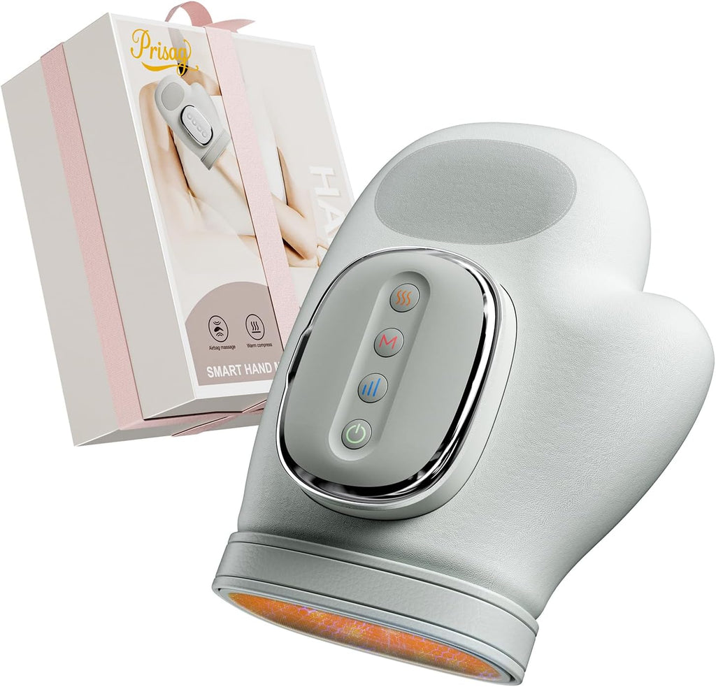 Hand Massager with Heat and Compression - Cordless Electric Hand and Wrist Massager for Arthritis, Carpal Tunnel & Finger Pain Relief - 5 Levels 3D Wave Pressure, 3 Heat Settings - Ideal Gift