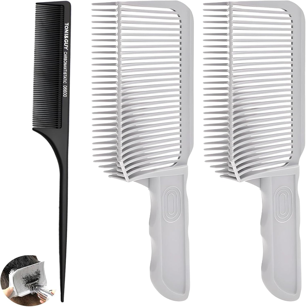 2 Pcs Fading Comb, Men's Hair Cutting Tool Gradient Design,Professional Hair Cutting for Man, with Pointed Tail Combs for Home Salon Hairdresser Styling Tools (Gray)