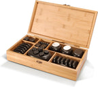 Master Massage 50 Piece Deluxe Hot Stone Massage Stone Set Kit Package for a Full Body Massage with Black Lava Volcano Basalt Rock, White Marble Cool Cold Stone