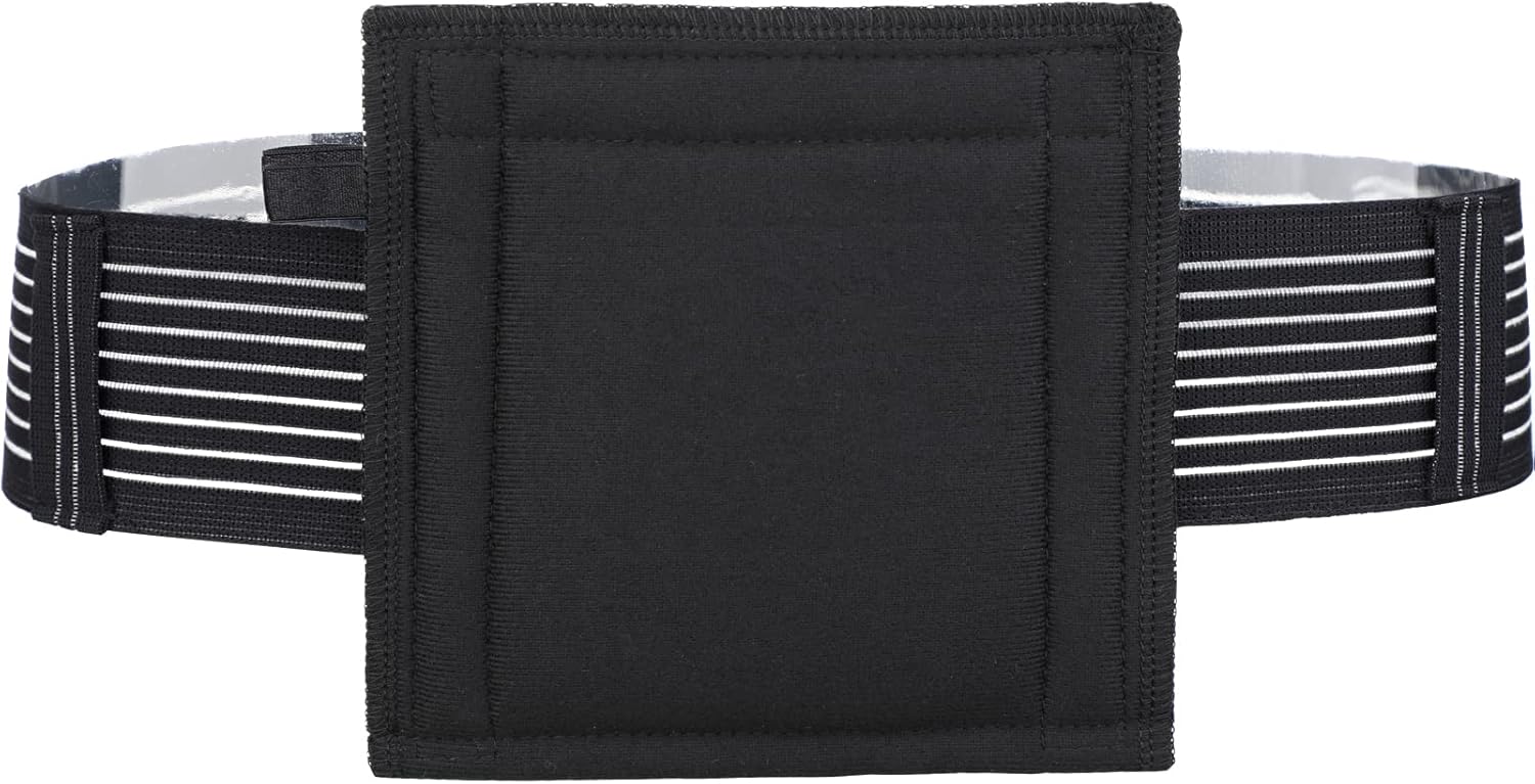 G Tube Holder Peritoneal Dialysis Catheter Belt to Secure Medical Feeding Tubes Gastrostomy Gtube PEG J Tube with Larger 6" Square Sponge Pouch Pad Accessories for Adults Women Men Black