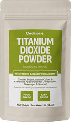 Coolinario Titanium Dioxide Powder (1 LB) Food Grade Whitening & Opacifying Agent for Confections, Beverages & Sauces | Creates Bright, Vibrant Colors & Enhances Appearance