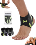 Ankle Brace for Men Women, Adjustable Stabilizer for Sprained Ankle Support, Breathable Low-Profile Lace Up Brace with Straps to Prevent Rolling, for Basketball Running & Sports (Green)